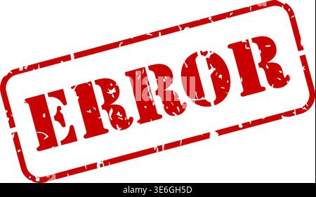Error red rubber stamp with texture vector illustration Stock Vector