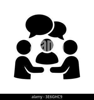 Meeting icon, people talking, brainstorming session, vector illustration design Stock Vector