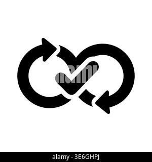 Infinity Loop Symbol with Check Mark - Vector Illustration Stock Vector