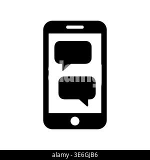 Smartphone with message bubbles vector icon, flat design style Stock Vector