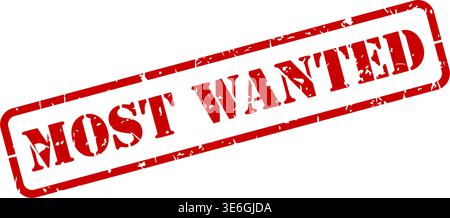 Most Wanted red rubber stamp with texture vector illustration Stock Vector