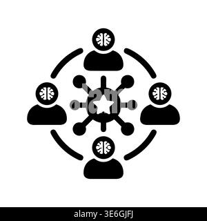Brainstorming session icon, team collaboration with knowledge sharing vector Stock Vector