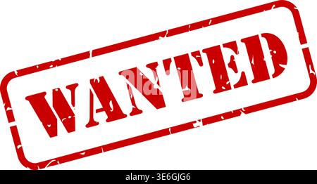 Wanted red rubber stamp with texture vector illustration Stock Vector