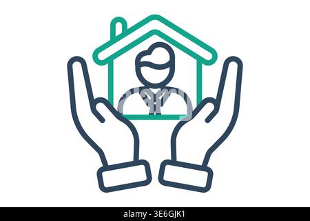 Welfare icon. Icon related to social services. Government elements vector illustration. Line icon style Stock Vector