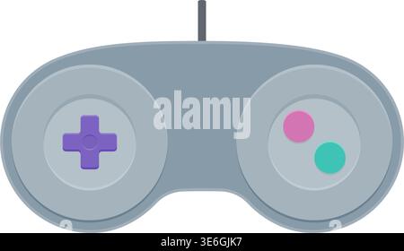 Retro style game controller with buttons and dpad vector icon Stock Vector