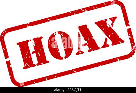 Hoax red rubber stamp with texture vector illustration Stock Vector