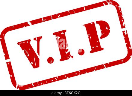 VIP red rubber stamp with texture vector illustration Stock Vector