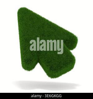 Arrow from grass on white background. Isolated 3D illustration Stock Photo