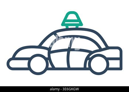Police car icon. Icon related to public safety and law enforcement. Government elements vector illustration. Line icon style Stock Vector