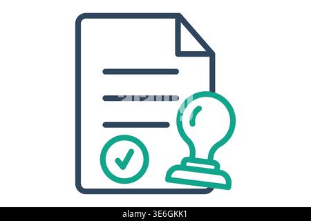 Permit icon. Icon related to legality. Government elements vector illustration. Line icon style Stock Vector