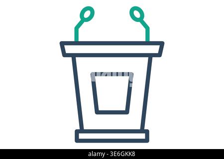 Podium icon. Icon related to briefings. Government elements vector illustration. Line icon style Stock Vector