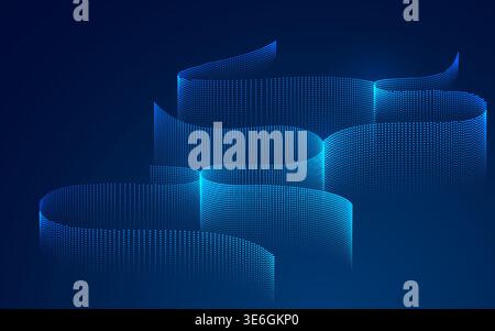 abstract big data technology, graphic of dotted wave form for decoration Stock Vector