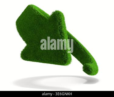Arrow from grass on white background. Isolated 3D illustration Stock Photo