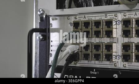 Networking service. network engineer administrator checking server hardware equipment of data center Stock Photo
