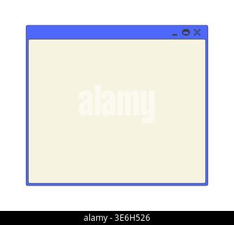 Empty application pixel art popup window UI overlay Stock Vector