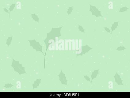 Simple Light Green Background With Leaf Pattern Ornament Stock Vector
