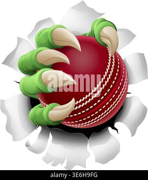 Cricket Ball Claw Cartoon Monster Animal Hand Stock Vector