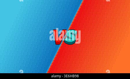 Pixel versus screen with red blue background Stock Vector