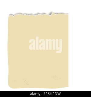A piece of paper with a torn edge. Vector illustration. Torn paper isolated on a white background. White scraps of paper for scrapbooking, note-taking Stock Vector