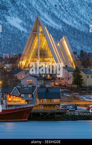 Arctic Cathedral (Tromsdalen Church), Tromso, Troms, Norway Stock Photo