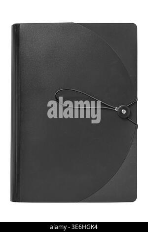 Black string envelope tie file folder isolated on white background Stock Photo