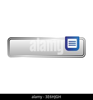menu bar icon. silver button vector. navigation list label. web interface tag symbol. manual vector only. no autotrace used. eps 10. Stock Vector