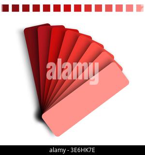 Red color palette. Crimson shades Vector. Hot tones set. Scarlet maroon variety. Manual vector only. No autotrace used. EPS 10. Stock Vector