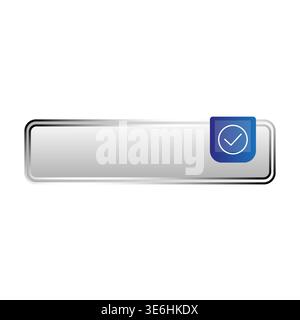 check mark icon. silver bar vector. circle status label. verify button tag symbol. manual vector only. no autotrace used. Stock Vector