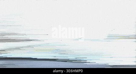 Abstract digital glitch background with blue and grey horizontal lines, showcasing data corruption and digital signal interference. Stock Photo