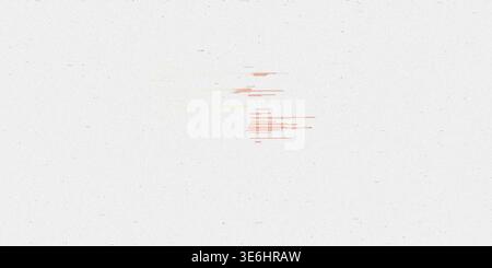 An abstract digital composition featuring concentrated red data lines and glitch artifacts centered on a textured light background. Stock Photo