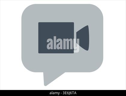 Video Call Icon in Speech Bubble for Remote Work Stock Vector