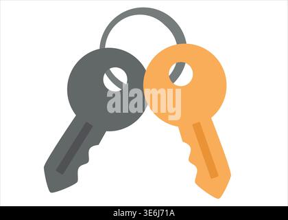 Colorful Key Illustration for Security Concepts Stock Vector