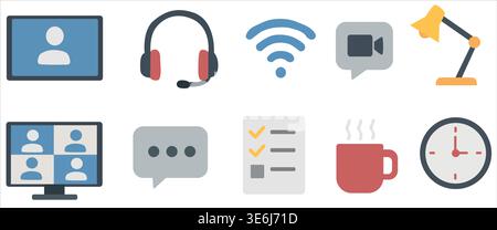 Essential Tools for Remote AI Work and Collaboration Stock Vector