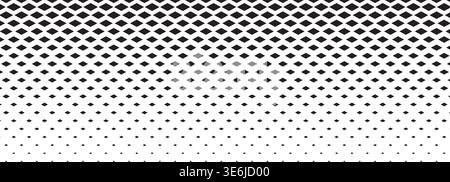 Repeating diamond shapes pattern with faded effect. Black rhombus forms on white background. Simple geometric mosaic texture. Rhombic print Stock Vector