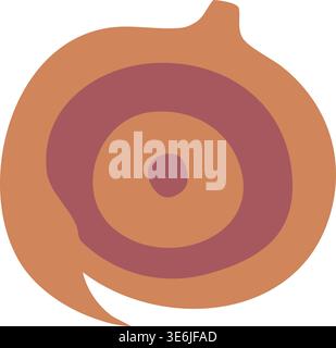 Simple illustration of a spiral snail shell featuring concentric brown rings and a smooth rounded shape viewed from the side. Stock Vector