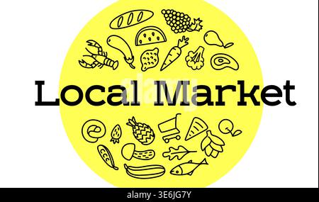 Fresh food market grocery symbol Stock Vector