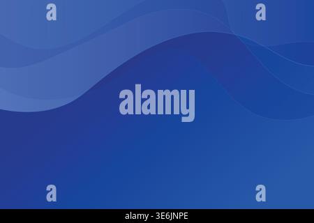 Abstract blue technology background with dynamic flowing waves. Trendy smooth business banner. Vector wavy business concept Stock Vector