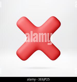 Red cross mark as a 3d icon Stock Vector