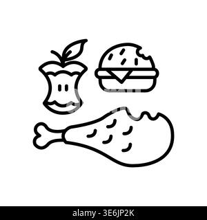 Biodegradable waste, food waste icon Stock Vector