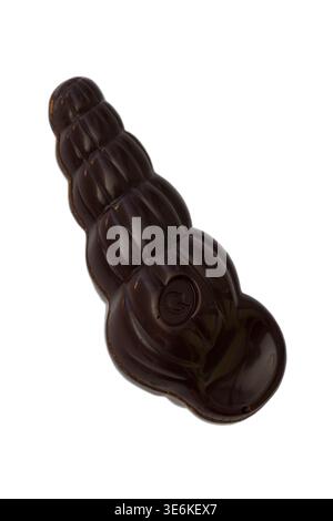 Guylian Belgian dark praline seashells chocolates isolated on white background - finest Belgian chocolates with hazelnut praline filling Stock Photo
