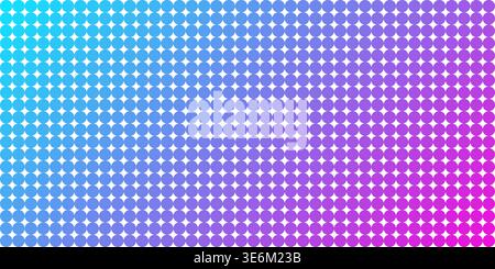 Neon dot gradient bg. Blue, pink and purple circle gradient background. Abstract digital pattern with circle elements grid. Vibrant cyber futuristic Stock Vector