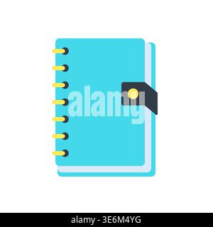 Ring Bound Planner Notebook Flat Icon Vector Illustration Stock Vector
