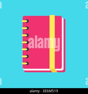 Spiral Notebook Planner Flat Minimal Icon Vector Illustration Stock Vector