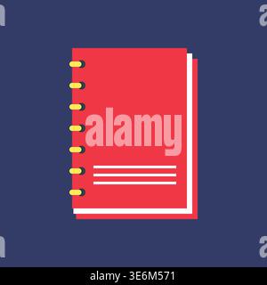 Spiral Diary Planner Notebook Flat Icon Vector Illustration Stock Vector