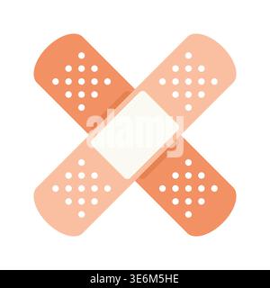 Crossed Medical Bandage Icon Flat Vector Illustration Stock Vector