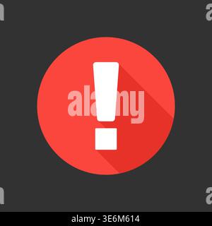Warning Exclamation Mark Icon Flat Vector Illustration Stock Vector