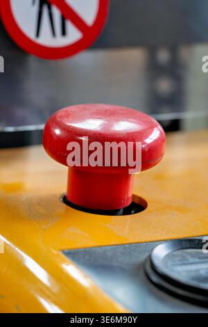 red emergency stop switch Stock Photo