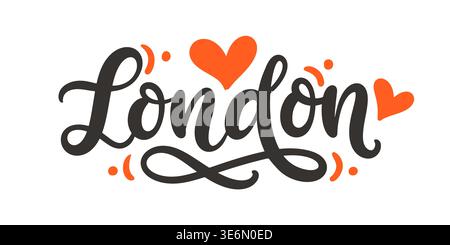 London lettering. Elegant city name calligraphy Stock Vector