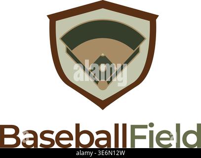 Clean baseball field logo design Stock Vector
