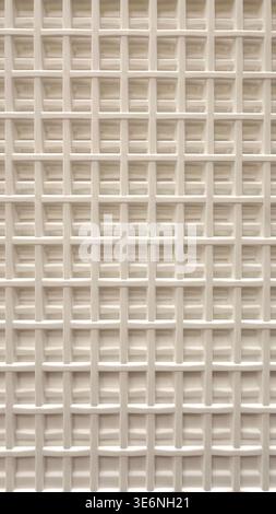 White geometric lattice texture in close-up, minimal abstract grid background. Stock Photo